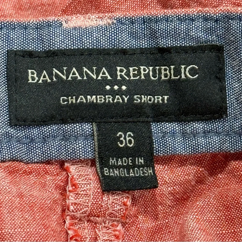 Banana Republic Chambray Shorts 36 Linen-Look Cotton‎ Summer Casual Resort Style